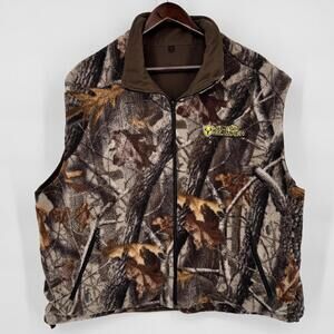 Scent Blocker Vest Mens 2XL Brown Camo Reversible Fleece Waterproof Hunting